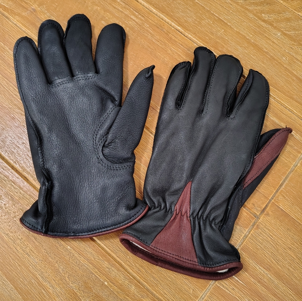US RUGGED BY SARANAC Genuine Leather Made in USA Gloves Size XL